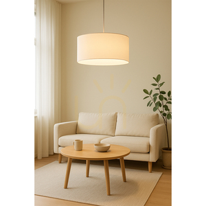 Rima Pendant Light, 1xE27, Max. 60W, Chrome Metal/Anthracite Braided Cable/Gray Lampshade, Ø50 cm small 2