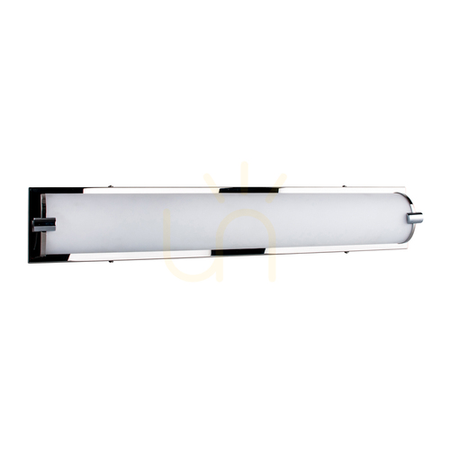Check Romy Wall Sconce, Includes LED 3000K 27W, Chrome Metal/White Glass Shade, 64 cm