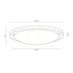 Rocky Ceiling Light, 1xLED, 2700K, 13W, Concrete Gray/White Glass Shade, Ø35 cm small 2