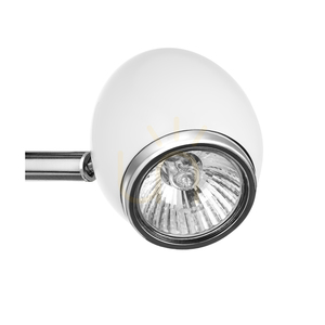Rubby Wall Sconce, 1xGU10, Max. 50W, White/Chrome Metal with Rabbit Design, 20 cm small 1