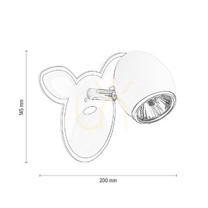 Rubby Wall Sconce, 1xGU10, Max. 50W, White/Chrome Metal with Rabbit Design, 20 cm small 2