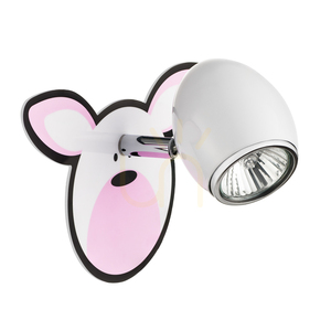 Rubby Wall Sconce, 1xGU10, Max. 50W, White/Chrome Metal with Rabbit Design, 20 cm small 0