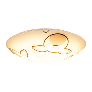 Rubby Ceiling Light, 2xE27, Max. 60W, Chrome Metal/White Glass Shade, Ø40 cm small 1