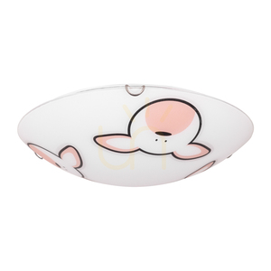 Rubby Ceiling Light, 2xE27, Max. 60W, Chrome Metal/White Glass Shade, Ø40 cm small 0