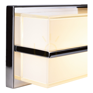 Sally Wall Sconce, Includes LED 3000K 20W, Chrome Metal/White Glass Shade, 60 cm small 2