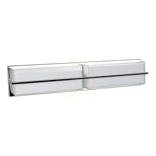 Check Sally Wall Sconce, Includes LED 3000K 20W, Chrome Metal/White Glass Shade, 60 cm