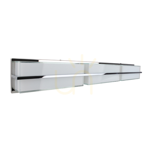 Check Sally Wall Sconce, Includes LED 3000K 30W, Chrome Metal/White Glass Shade, 98 cm