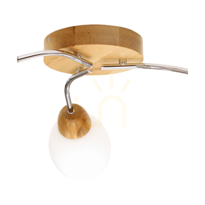 Santa Ceiling Light, 3xE27, Max. 60W, Birch/Chrome Metal/White Glass Shade, Ø60 cm small 1