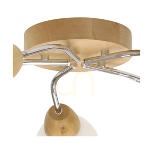 Santa Ceiling Light, 5xE27, Max. 60W, Birch/Chrome Metal/White Glass Shade, Ø70 cm small 1