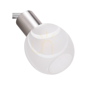 Sara Ceiling Light, 2xE14, Max. 40W, Satin Metal/White, Glass Shade, 44 cm small 2