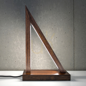 Segel Table Lamp, 2xLED, 3000K, 8.5W, Beech and Walnut Wood, Black Braided Cable with Touch Dimmer, 26.5 cm small 1