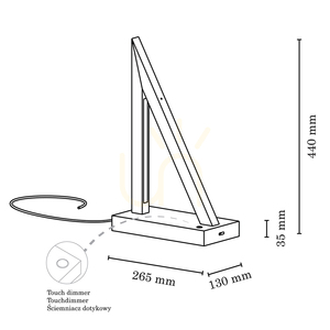 Segel Table Lamp, 2xLED, 3000K, 8.5W, Beech and Walnut Wood, Black Braided Cable with Touch Dimmer, 26.5 cm small 2