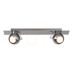 Sergio Ceiling Light, Includes 2xGU10 Sockets, Max. 50W, Chrome Metal, 45 cm small 1