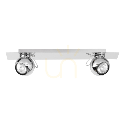 Check Sergio Ceiling Light, Includes 2xGU10 Sockets, Max. 50W, Chrome Metal, 45 cm