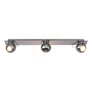 Sergio Ceiling Light, Includes 3 GU10 Sockets, Max. 50W, Chrome Metal, 85.5 cm small 1