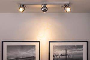 Sergio Ceiling Light, Includes 3 GU10 Sockets, Max. 50W, Chrome Metal, 85.5 cm small 3