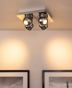 Sergio Ceiling Light, Includes 4xGU10, Max. 50W, Chrome Metal, 25 cm small 2