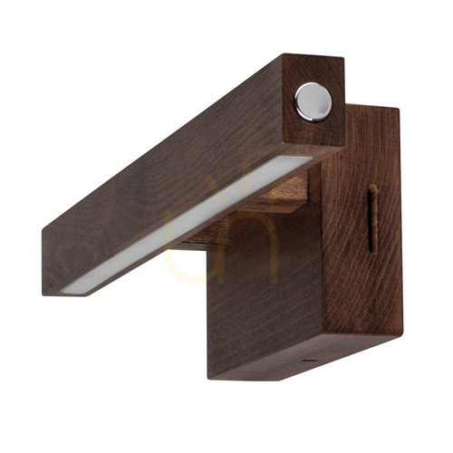 Check Smal Wall Sconce, 1xLED, 3000K, 5.3W, Beech and Walnut Wood, with Touch Dimmer, 40 cm