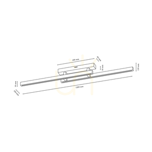 Smal Ceiling Light, 2xLED, 3000K, 22.5W, Birch, 120 cm small 2