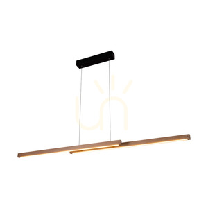 Smal Double 2xLED 3000K 28.5W Pendant Light, Birch/Black Metal/Transparent PVC Cable with Touch Dimmer, 150 cm small 1