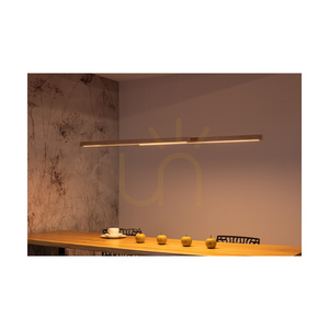 Smal Double 2xLED 3000K 28.5W Pendant Light, Birch/Black Metal/Transparent PVC Cable with Touch Dimmer, 150 cm small 3