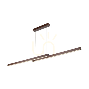 Smal Double 2xLED 3000K 28.5W Pendant Light, Beech and Walnut Wood / Transparent PVC Cable with Touch Dimmer, 150 cm small 1