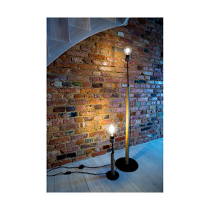Solange Floor Lamp, 1xE27, Max. 60W, Oiled Oak/Black Metal/Black Braided Cable, Ø30 cm small 4