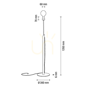 Solange Floor Lamp, 1xE27, Max. 60W, Oiled Oak/Black Metal/Black Braided Cable, Ø30 cm small 6