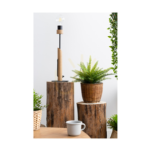 Solange Table Lamp, 1xE27, Max. 60W, Oiled Oak/Black Metal/Black Braided Cable, Ø15 cm small 2