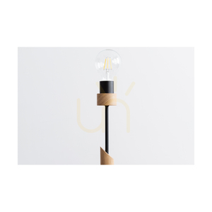 Solange Table Lamp, 1xE27, Max. 60W, Oiled Oak/Black Metal/Black Braided Cable, Ø15 cm small 3