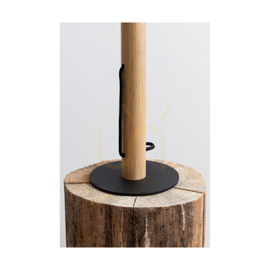 Solange Table Lamp, 1xE27, Max. 60W, Oiled Oak/Black Metal/Black Braided Cable, Ø15 cm small 4