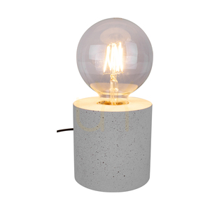 Strong Round Table Lamp, 1xE27, Max. 25W, White Concrete/Black PVC Cable, Ø10 cm small 2