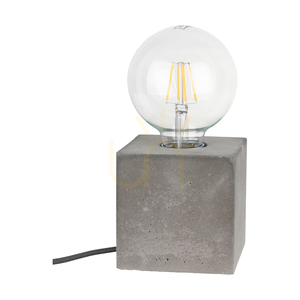 Strong Square Table Lamp, 1xE27, Max. 25W, Concrete Gray/Black, 10 cm PVC Cable small 0