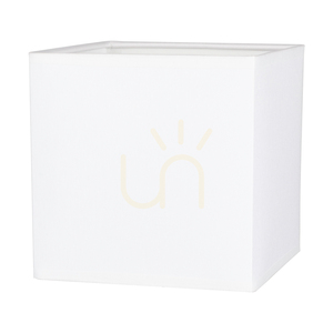 Strong Square Table Lamp, 1xE27, Max. 25W, Concrete Gray/Black PVC Cable/White Lampshade, 15 cm small 1