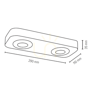 Sunniva Ceiling Light, Includes 2x 3000K 5W LEDs, Brown-Stained Pine / Black Metal, 29 cm small 1