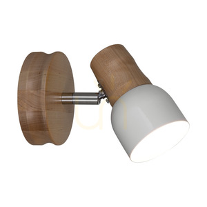 Svantje Wall Sconce 1xE14 Max. 40W Birch/Chrome Metal/White Metal Shade 17 cm small 1