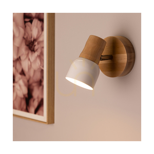 Svantje Wall Sconce 1xE14 Max. 40W Birch/Chrome Metal/White Metal Shade 17 cm small 2