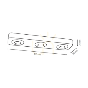 Sunniva Ceiling Light, Includes 3xLED 3000K 5W, Beech and Walnut Wood / Satin Metal, 42 cm small 2