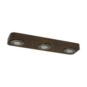 Sunniva Ceiling Light, Includes 3xLED 3000K 5W, Beech and Walnut Wood / Satin Metal, 42 cm small 0