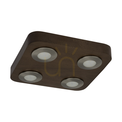 Check Sunniva Ceiling Light, Includes 4xLED 3000K 5W, Beech and Walnut Wood / Satin Metal, 26 cm