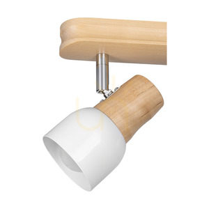 Svantje Ceiling Light, 3xE14, Max. 40W, Birch/Chrome Metal/White Metal Shade, 49 cm small 1