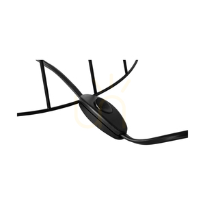 Swan Table Lamp, 1xE27, Max. 60W, Black Metal/Black PVC Cable/White Lampshade, Ø40 cm small 3