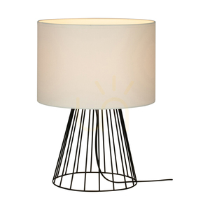 Swan Table Lamp, 1xE27, Max. 40W, Black Metal/Black PVC Cable/White Lampshade, Ø25 cm small 1