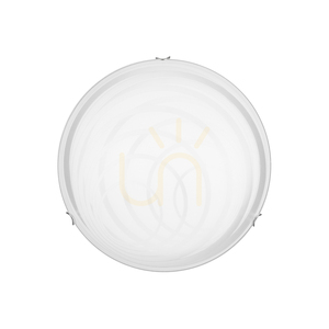 Sydney Ceiling Light, 2xE27, Max. 60W, Chrome Metal/White Glass Shade, Ø40 cm small 2