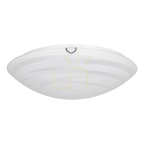 Check Sydney Ceiling Light, 2xE27, Max. 60W, Chrome Metal/White Glass Shade, Ø40 cm