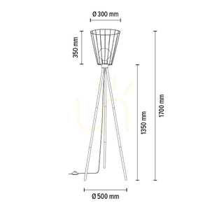 Swan Floor Lamp, 1xE27, Max. 40W, Black Metal/Black PVC Cable/Black Metal Shade, Ø30 cm small 2