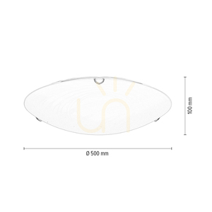 Sydney Ceiling Light, Includes 1x LED 2700K 30W, Chrome Metal/White Glass Shade, Ø50 cm small 4