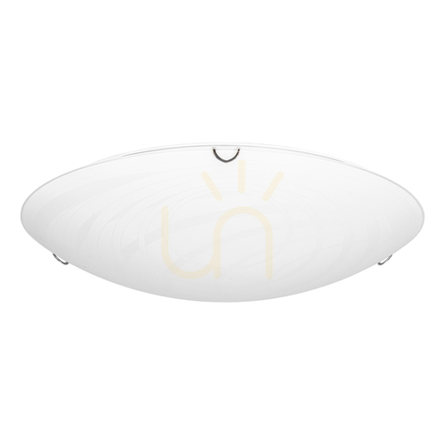 Check Sydney Ceiling Light, Includes 1x LED 2700K 30W, Chrome Metal/White Glass Shade, Ø50 cm