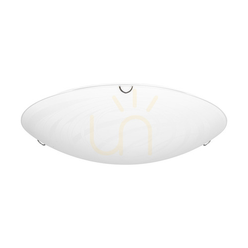 Check Sydney Ceiling Light, Includes 1x LED 2700K 18W, Chrome Metal/White Glass Shade, Ø40 cm