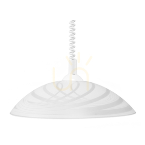 Sydney Pendant Light, 1xE27, Max. 60W, White Plastic/White Glass Shade, Ø35 cm small 1